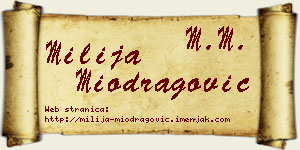 Milija Miodragović vizit kartica